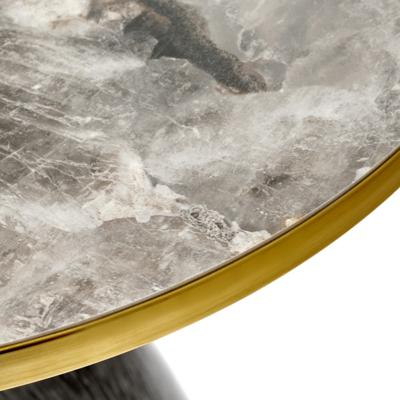 Стол Bradexhome Кофейный столик Secret диам.40см x 54см, серый мрамор, металл, керамика арт. FR 1037