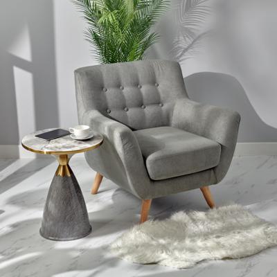 Стол Bradexhome Кофейный столик Secret диам.40см x 54см, серый мрамор, металл, керамика арт. FR 1037