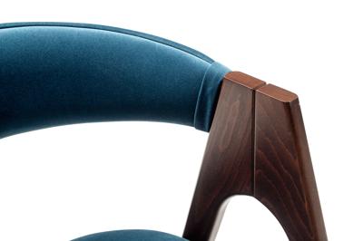 Стул R-Home Кресло Kaede Blue/Темный орех арт. 400015122h_diagbluee_nut