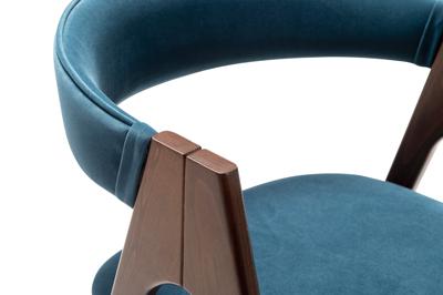 Стул R-Home Кресло Kaede Blue/Темный орех арт. 400015122h_diagbluee_nut