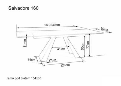 Стол Signal Стол обеденный SIGNAL SALVADORE Ceramic Sahara Noir черный/черный мат 160-240/90 арт. SALVADORECC160