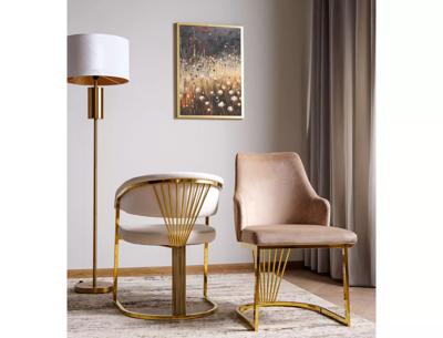 Стул Signal Стул SIGNAL CROWN Velvet Bluvel 28 бежевый/золотой арт. CROWNVZLBE