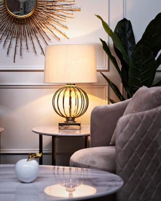 Лампа Garda Decor 22-86949 Лампа настольная плафон золотистый d40*70см арт. 22-86949