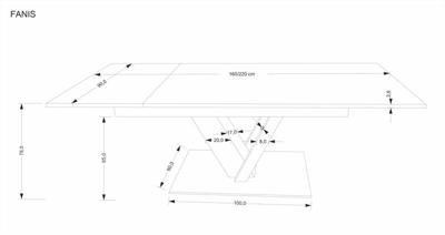 Стол Halmar Стол обеденный HALMAR FANIS натуральный/черный 160-220/90 арт. V-CH-FANIS-ST