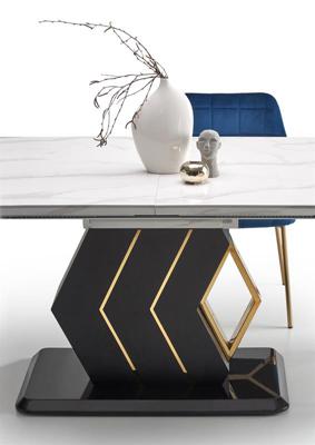 Стол Halmar Стол обеденный HALMAR VINCENZO белый мрамор/черный/золотой 160-200/90 арт. V-CH-VINCENZO-ST