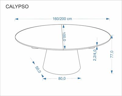 Стол Halmar Стол обеденный HALMAR CALYPSO натуральный 160-200/100 арт. V-CH-CALYPSO-ST-NATURALNY