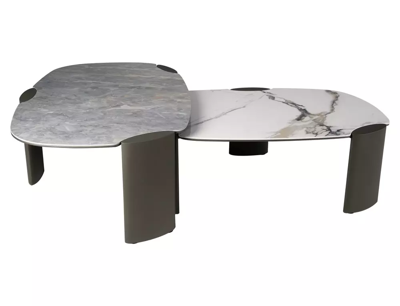 Стол журнальный Signal Стол журнальный SIGNAL ADORO B Ceramic белый Amber Bianco/медный 105/65 арт. ADOROBBIMI105