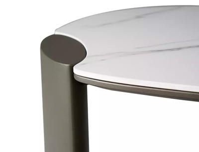 Стол журнальный Signal Стол журнальный SIGNAL ADORO B Ceramic белый Amber Bianco/медный 105/65 арт. ADOROBBIMI105