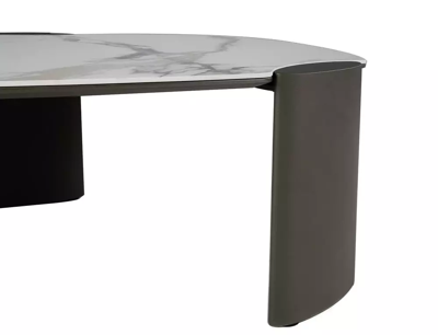 Стол журнальный Signal Стол журнальный SIGNAL ADORO B Ceramic белый Amber Bianco/медный 105/65 арт. ADOROBBIMI105