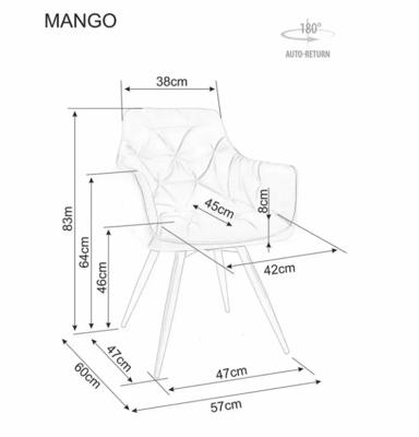 Стул Signal Стул SIGNAL MANGO Leo 32 темно-бежевый/кашемир, поворотный арт. MANGOLEKCBE