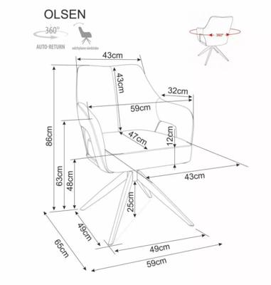Стул Signal Стул SIGNAL OLSEN Leo 23 светло-бежевый/кашемир, поворотный арт. OLSENLEKJBE