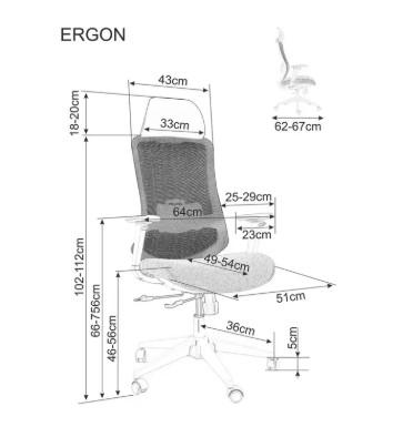 Кресло компьютерное Signal Кресло компьютерное SIGNAL ERGON серый арт. OBRERGONS