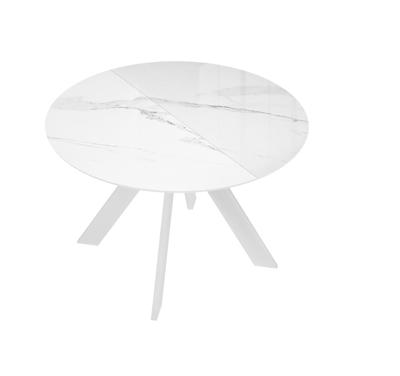 Стол DikLine SFC100 d1000 стекло Оптивайт Белый мрамор/подстолье белое арт. 00-00065527