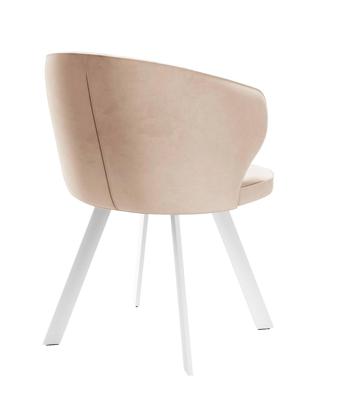 Стул DikLine 249 поворотный, B03 BEIGE, ножки белые арт. 00-00066975