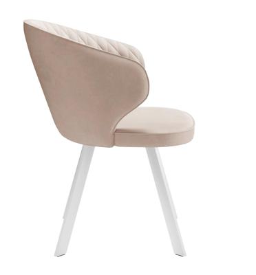 Стул DikLine 249 поворотный, B03 BEIGE, ножки белые арт. 00-00066975