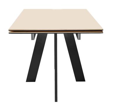 Стол DikLine DKM120 Керамика Krater Perla (бежевый матовый)/подстолье черное арт. 00-00085994