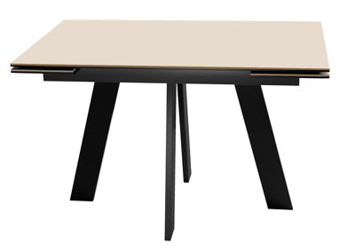 Стол DikLine DKM120 Керамика Krater Perla (бежевый матовый)/подстолье черное арт. 00-00085994