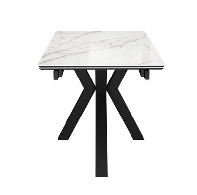 Стол DikLine SFE140 Керамика Tianshan White (белый полуглянец)/подстолье черное/опоры черные (2 уп.) арт. 00-00076283