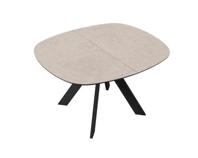Стол DikLine BK100 Керамика Krater Perla (бежевый матовый)/подстолье черное/опоры черные арт. 00-00075480