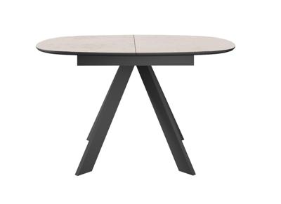 Стол DikLine BK100 Керамика Krater Perla (бежевый матовый)/подстолье черное/опоры черные арт. 00-00075480