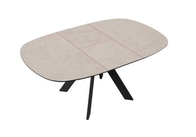 Стол DikLine BK100 Керамика Krater Perla (бежевый матовый)/подстолье черное/опоры черные арт. 00-00075480