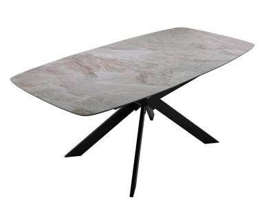 Стол DikLine BK140 Керамика Italian Grey (глянец серый)/подстолье черное/опоры черные арт. 00-00080685