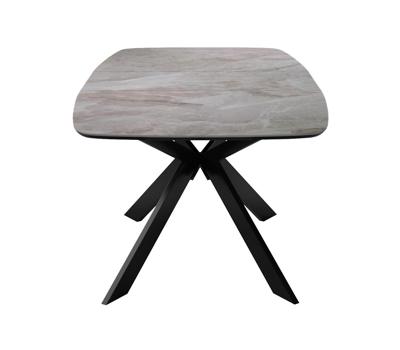 Стол DikLine BK140 Керамика Italian Grey (глянец серый)/подстолье черное/опоры черные арт. 00-00080685