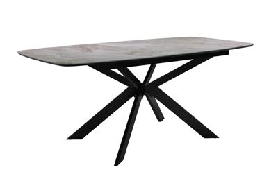 Стол DikLine BK140 Керамика Italian Grey (глянец серый)/подстолье черное/опоры черные арт. 00-00080685