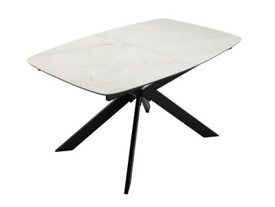 Стол DikLine BK140 Керамика глянец Ostra Bianco (мрамор глянец белый)/подстолье черное/опоры черные арт. 00-00080686