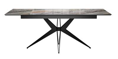 Стол DikLine DKS140 керамика Venetian Brown Light глянец, подстолье черное, опоры черные (2уп.) арт. 00-00081179