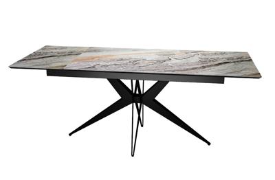 Стол DikLine DKS140 керамика Venetian Brown Light глянец, подстолье черное, опоры черные (2уп.) арт. 00-00081179