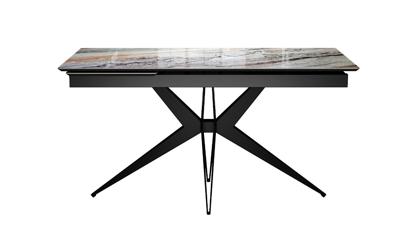 Стол DikLine DKS140 керамика Venetian Brown Light глянец, подстолье черное, опоры черные (2уп.) арт. 00-00081179