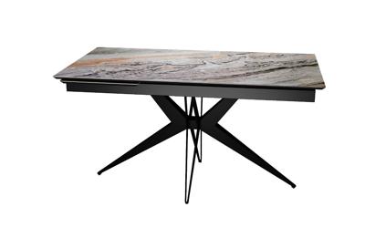 Стол DikLine DKS140 керамика Venetian Brown Light глянец, подстолье черное, опоры черные (2уп.) арт. 00-00081179