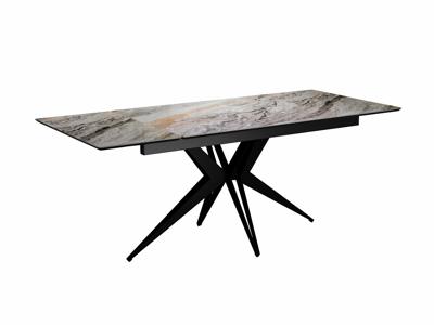 Стол DikLine DKS140 керамика Venetian Brown Light глянец, подстолье черное, опоры черные (2уп.) арт. 00-00081179