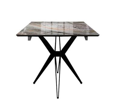 Стол DikLine DKS140 керамика Venetian Brown Light глянец, подстолье черное, опоры черные (2уп.) арт. 00-00081179