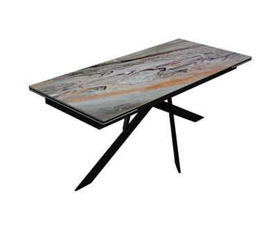 Стол DikLine EKX180, Керамика Venetian Brown Light глянец (К4), опоры черные (2 уп.) арт. 00-00081528