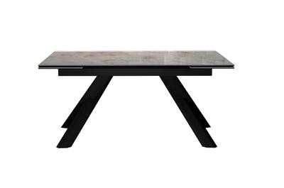 Стол DikLine DKX140 керамика Italian Grey (глянец серый), подстолье черное, опоры черные (2уп.) арт. 00-00081855