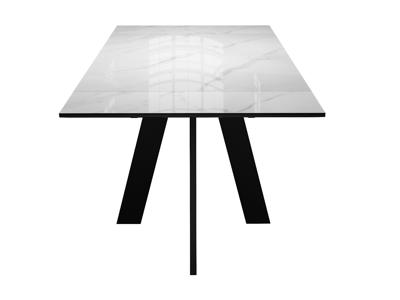 Стол DikLine DKM120 Керамика Carrara Gloss (мрамор глянец белый)/подстолье черное арт. 00-00085996