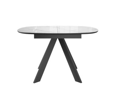 Стол DikLine BK100 Керамика Carrara Gloss (мрамор глянец белый)/подстолье черное/опоры черные арт. 00-00085044