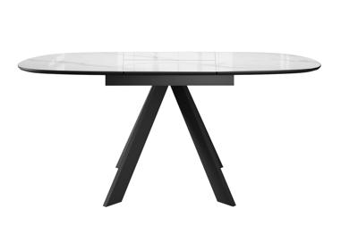 Стол DikLine BK100 Керамика Carrara Gloss (мрамор глянец белый)/подстолье черное/опоры черные арт. 00-00085044
