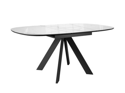 Стол DikLine BK100 Керамика Carrara Gloss (мрамор глянец белый)/подстолье черное/опоры черные арт. 00-00085044