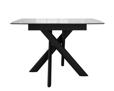 Стол DikLine DKB110, Керамика Carrara Gloss (мрамор глянец белый)/подстолье черное/опоры черные арт. 00-00085040