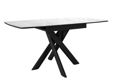 Стол DikLine DKB110, Керамика Carrara Gloss (мрамор глянец белый)/подстолье черное/опоры черные арт. 00-00085040