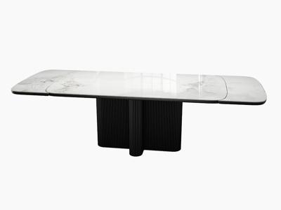 Стол DikLine SKO140 Керамика Пандора Серый глянец YB8020122BG/подстолье черное/опоры черные (2 уп.) арт. 00-00084396