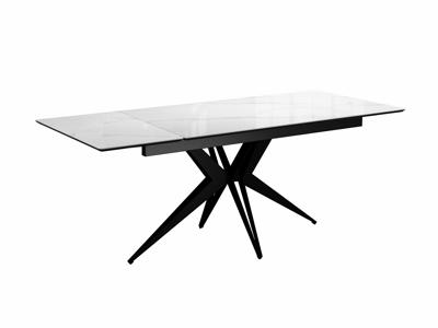 Стол DikLine DKS140 керамика Carrara Gloss (мрамор глянец белый), подстолье черное, опоры черные (2уп.) арт. 00-00085035