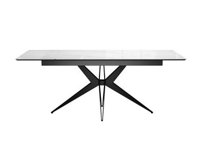 Стол DikLine DKS140 керамика Carrara Gloss (мрамор глянец белый), подстолье черное, опоры черные (2уп.) арт. 00-00085035