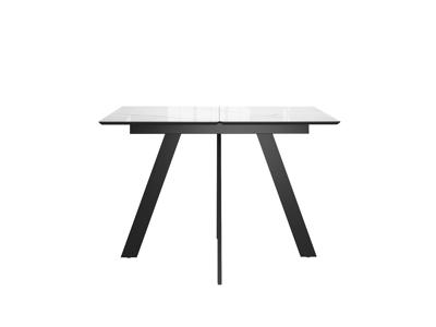 Стол DikLine DKD120 керамика 120(160)х80, Carrara Gloss (мрамор глянец белый), опоры черные (2уп.) арт. 00-00085033