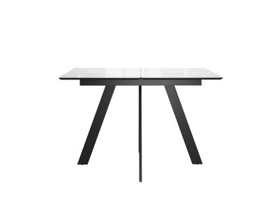 Стол DikLine DKD140 керамика 140(180)х80, Carrara Gloss (мрамор глянец белый), опоры черные (2уп.) арт. 00-00085034