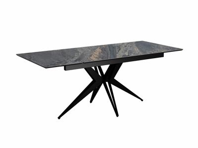 Стол DikLine DKS140 керамика Nebula Gold (мрамор глянец серый), подстолье черное, опоры черные (2уп.) арт. 00-00085036
