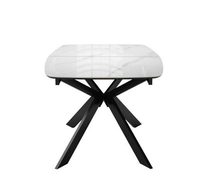 Стол DikLine BK140 керамика Carrara Gloss (мрамор глянец белый), подстолье черное, опоры черные арт. 00-00085042